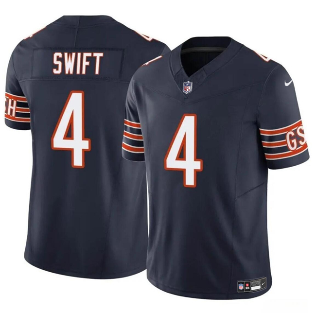 Men's Chicago Bears #4 Da??Andre Swift Navy 2023 F.U.S.E. Vapor Football Stitched Jersey