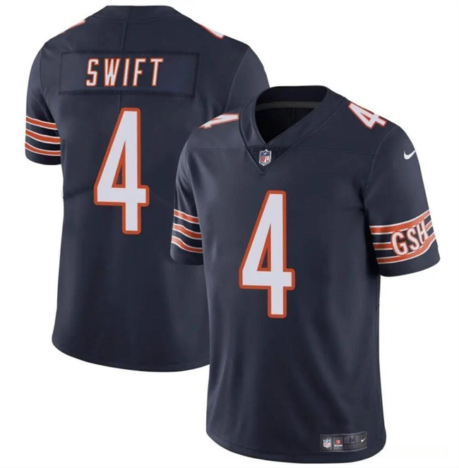 Men's Chicago Bears #4 Da??Andre Swift Navy Vapor Football Stitched Jersey