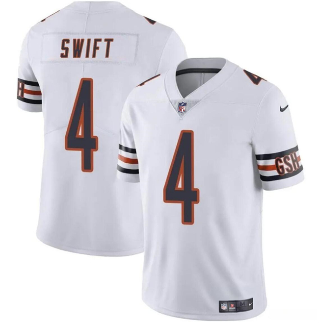 Men's Chicago Bears #4 Da??Andre Swift White Vapor Football Stitched Jersey