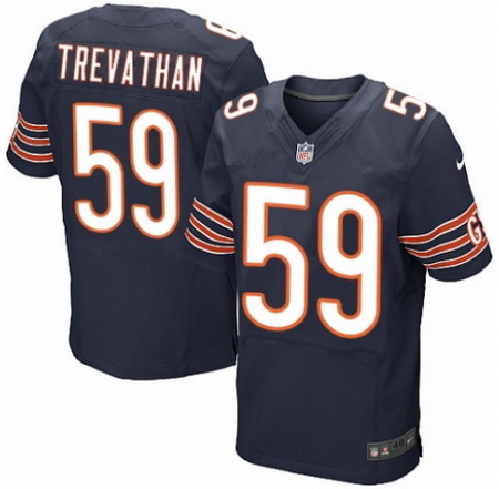 Men's Chicago Bears #59 Danny Trevathan Navy Blue Team Color Nike Elite Jersey