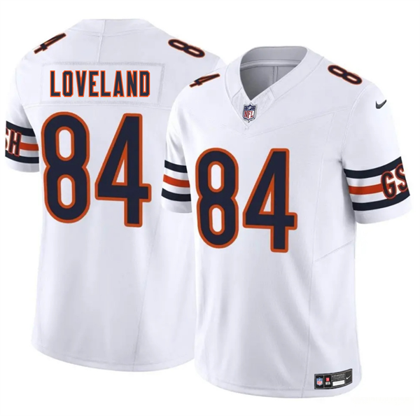 Men's Chicago Bears #84 Colston Lovelandr White 2025 Draft F.U.S.E. Vapor Untouchable Limited Football Stitched Jersey