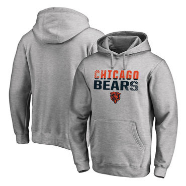 Men's Chicago Bears NFL Pro Line By Fanatics Branded Ash Iconic Collection Fade Out Pullover Hoodie