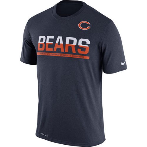 Men's Chicago Bears Nike Practice Legend Performance T-Shirt Navy