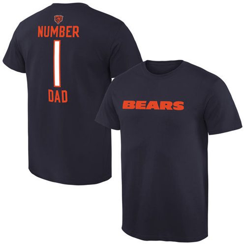 Men's Chicago Bears Pro Line College Number 1 Dad T-Shirt Navy