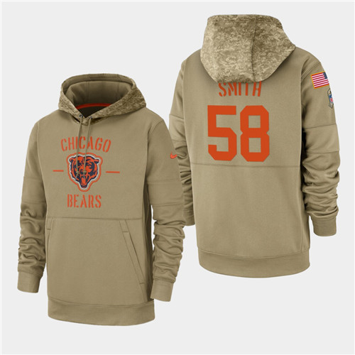 Men's Chicago Bears Roquan Smith 2019 Salute to Service Sideline Therma Hoodie - Tan