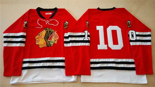Men's Chicago Blackhawks #10 Tony Amonte 1960-61 Red Vintage Stitched Jersey