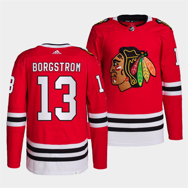 Men's Chicago Blackhawks #13 Henrik Borgstrom Adidas Stitched Home Red Stitched Jersey