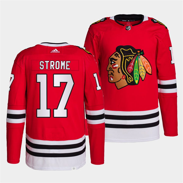 Men's Chicago Blackhawks #17 Dylan Strome Adidas Stitched Home Red Stitched Jersey