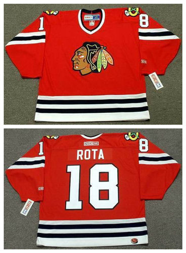 Men's Chicago Blackhawks #18 DARCY ROTA 1975 CCM Vintage Throwback RED Stitched Jersey