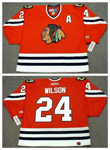 Men's Chicago Blackhawks #24 DOUG WILSON 1988 CCM Throwback Home Red Hockey Jersey Size S-3XL Stitched