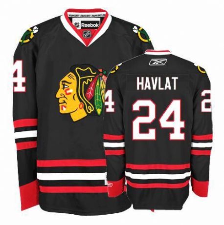 Men's Chicago Blackhawks #24 Martin Havlat Black Jersey Stitched
