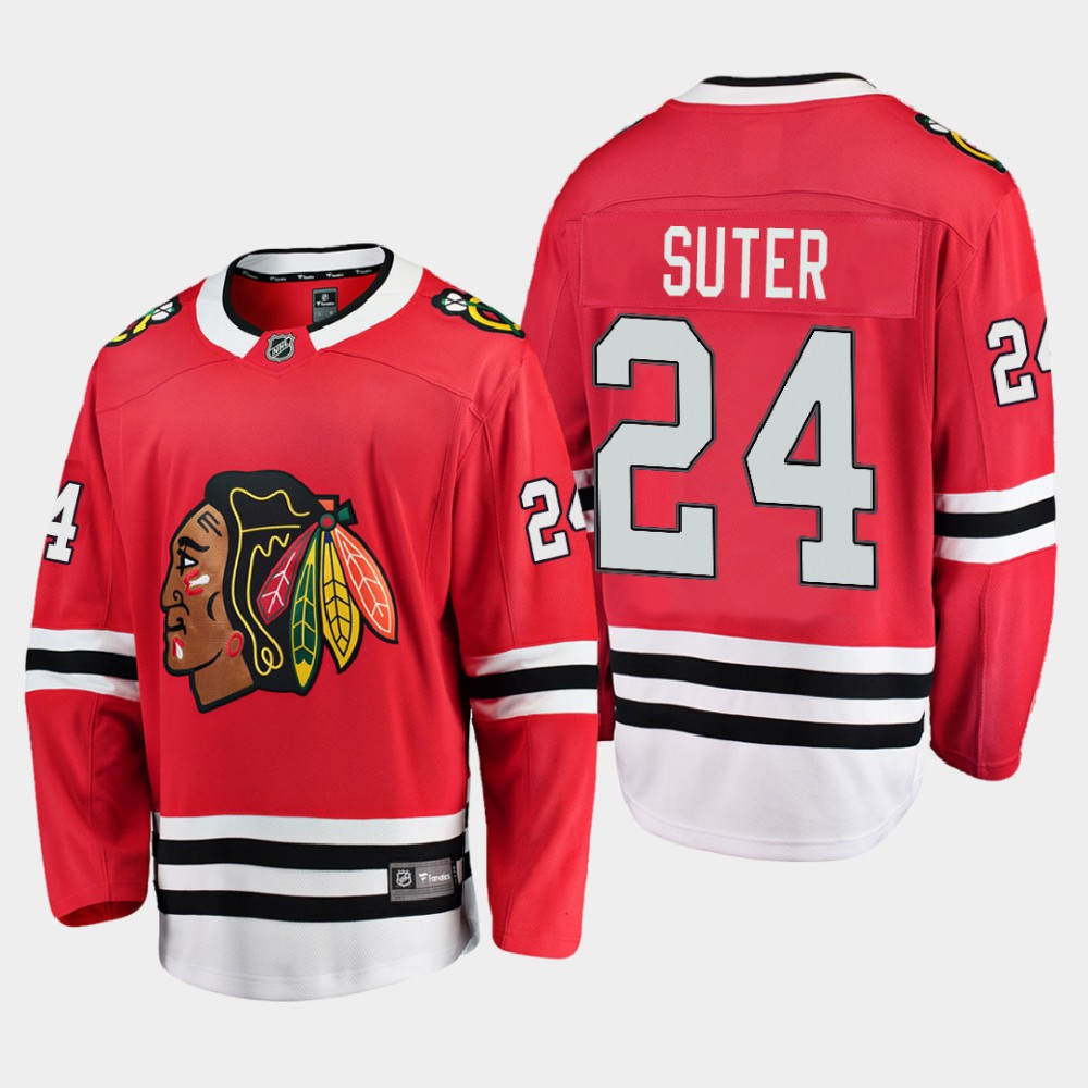 Men's Chicago Blackhawks #24 Pius Suter Adidas Home Red Stitched Jersey