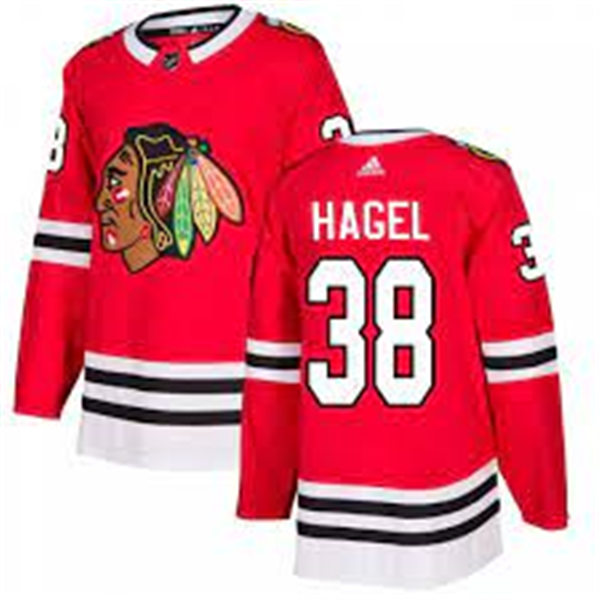 Men's Chicago Blackhawks #38 Brandon Hagel Adidas Home Red Stitched Jersey