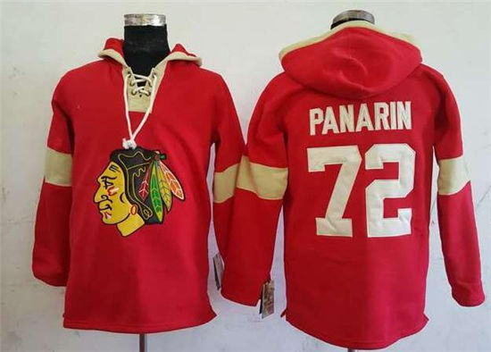 Men's Chicago Blackhawks #72 Artemi Panarin All Red Stitched NHL Old Time Hockey Hoodie Stitched