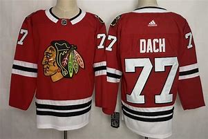Men's Chicago Blackhawks #77 Kirby Dach Adidas Home Red Stitched Jersey