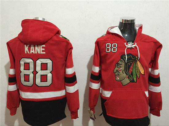 Men's Chicago Blackhawks #88 Patrick Kane NEW Red Stitched NHL Old Tim Hockey Hoodie Stitched