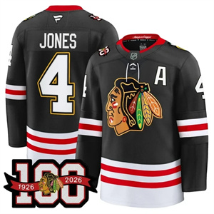 Men's Chicago Blackhawks 100th Anniversary Premium Jersey - All Stitched Seth Jones -   4