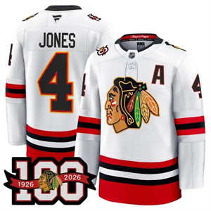 Men's Chicago Blackhawks 100th Anniversary Premium Jersey - All Stitched Seth Jones -  4