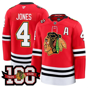 Men's Chicago Blackhawks 100th Anniversary Premium Jersey - All Stitched Seth Jones - 4