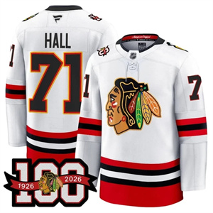 Men's Chicago Blackhawks 100th Anniversary Premium Jersey - All Stitched Taylor Hall -  71