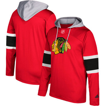 Men's Chicago Blackhawks Adidas Red Silver Jersey Pullover Hoodie