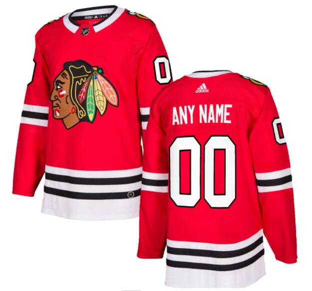 Men's Chicago Blackhawks Custom adidas Red Home Breakaway Custom Jersey Stitched