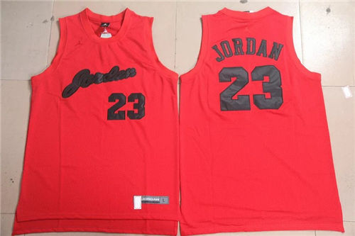 Men's Chicago Bulls #23 Michael Jordan Red_Black Swingman Commemorative Basketball Jersey