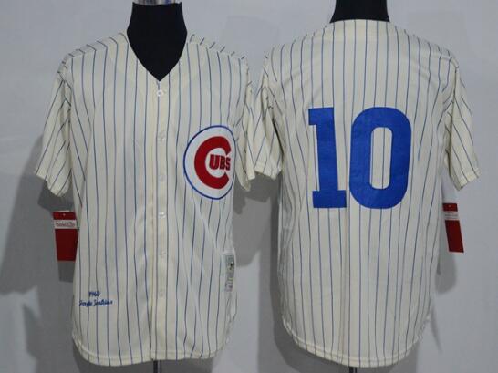 Men's Chicago Cubs #10 Ron Santo 1969 Cream Stitched MLB Throwback Jerseys