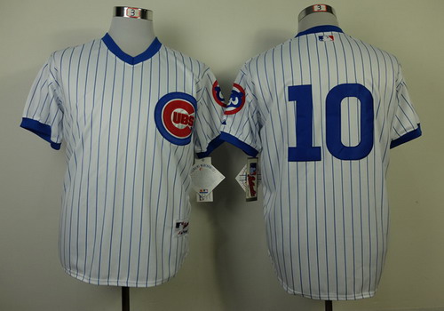 Men's Chicago Cubs #10 Ron Santo 1988 White Pullover Jerseys