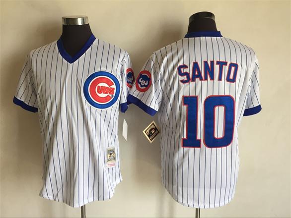 Men's Chicago Cubs #10 Ron Santo Stitched MLB 1988 Majestic Cool Base Cooperstown Collection Player Jerseys