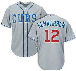 Men's Chicago Cubs #12 Kyle Schwarber Home Alternate Blue MLB Cool Base Jersey的副本