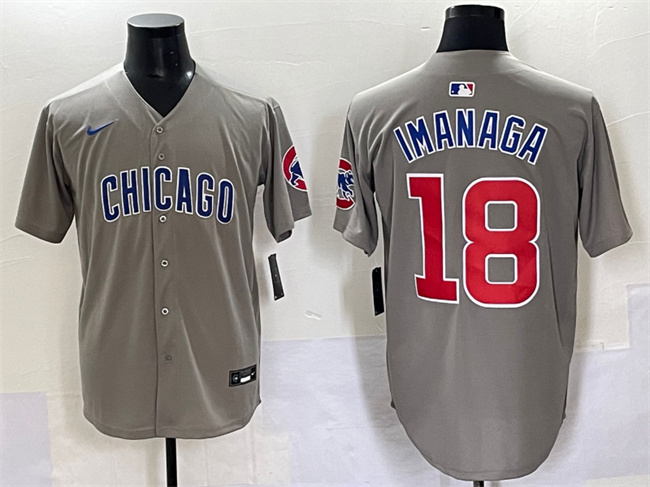 Men's Chicago Cubs #18 Sh??ta Imanaga Gray Limited Stitched Baseball Jersey