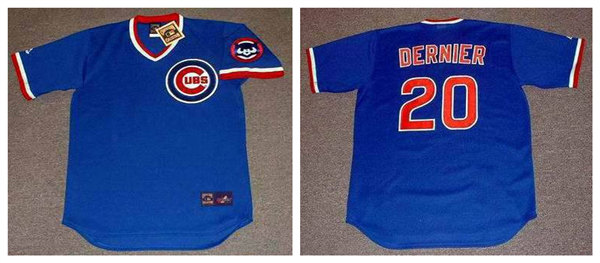 Men's Chicago Cubs #20 BOB DERNIER 1984 Alternate Blue Pullover Throwback Baseball Jerseys