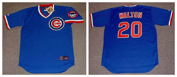 Men's Chicago Cubs #20 JEROME WALTON 1989 Alternate Blue Pullover Throwback Baseball Jerseys