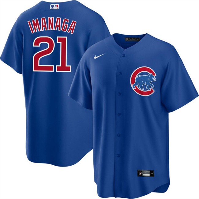 Men's Chicago Cubs #21 Sh??ta Imanaga Blue Cool Base Stitched Baseball Jersey