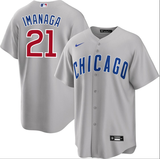 Men's Chicago Cubs #21 Sh??ta Imanaga Gray Cool Base Stitched Baseball Jersey
