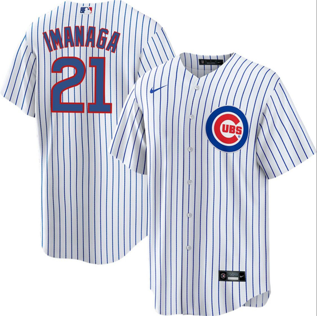 Men's Chicago Cubs #21 Sh??ta Imanaga White Cool Base Stitched Baseball Jersey