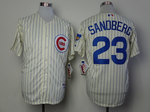 Men's Chicago Cubs #23 Ryne Sandberg 1969 Cream Jerseys