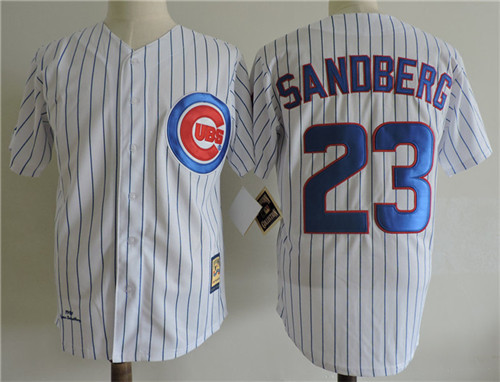 Men's Chicago Cubs #23 Ryne Sandberg White Home 2015 MLB Cool Base Jerseys