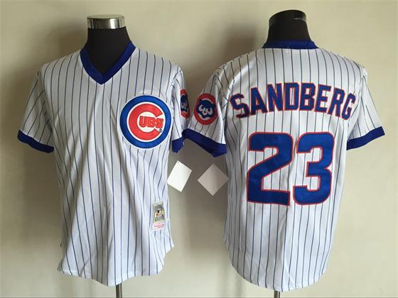 Men's Chicago Cubs #23 Ryne Sandberg White Pullover Majestic Big & Tall Cooperstown Cool Base Player Jerseys