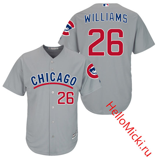 Men's Chicago Cubs #26 Billy Williams 1940's Gray Red Turn Back the Clock Throwback Authentic Player Jersey