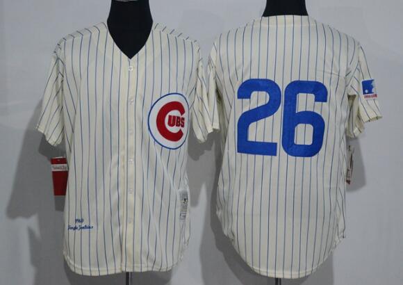 Men's Chicago Cubs #26 Billy Williams 1969 Cream Stitched MLB Throwback Jersey By Mitchell & Ness jerseys
