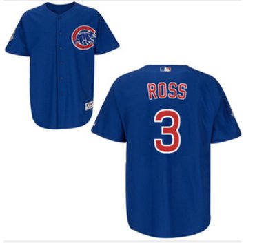 Men's Chicago Cubs #3 David Ross blue Jerseys .png