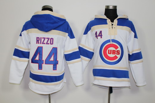 Men's Chicago Cubs #44 Anthony Rizzo Home White MLB Baseball Hoodie