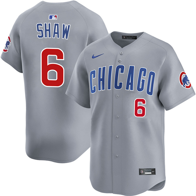 Men's Chicago Cubs #6 Matt Shaw Grey Limited Stitched Baseball Jersey