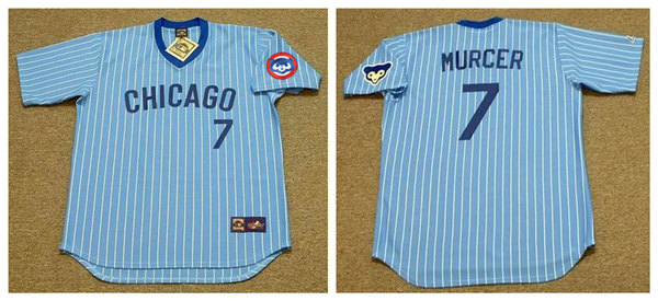 Men's Chicago Cubs #7 JODY DAVIS Blue Pinstripe Pullover Majestic Cooperstown Throwback Baseball Jerseys