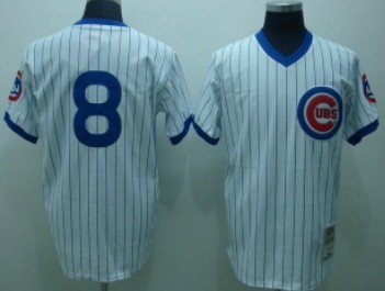 Men's Chicago Cubs #8 Andre Dawson White Pullover Throwback Jerseys
