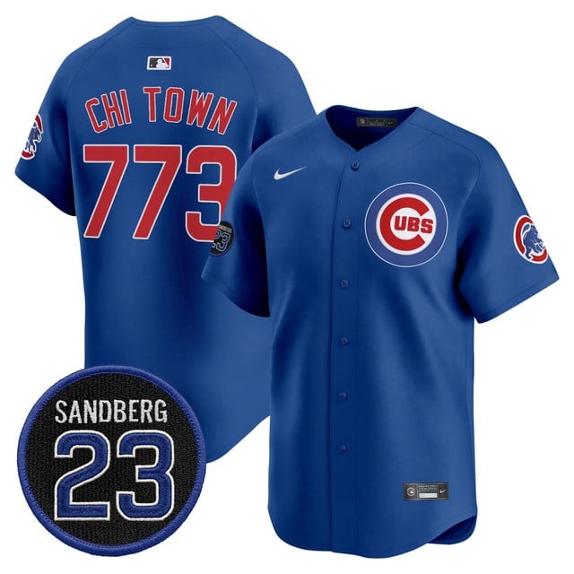 Men's Chicago Cubs 'Ryne Sandberg Tribute' Vapor Premier Limited Jersey V2 - All Stitched  Chi Town      773