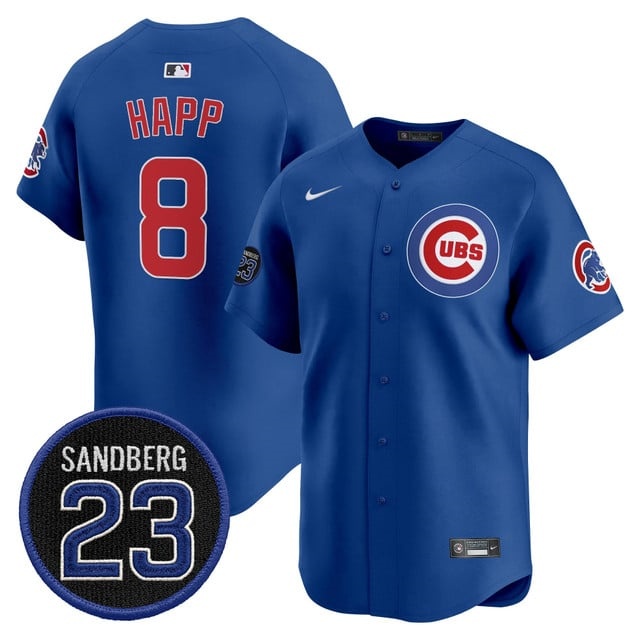 Men's Chicago Cubs 'Ryne Sandberg Tribute' Vapor Premier Limited Jersey V2 - All Stitched 8Ian Happ