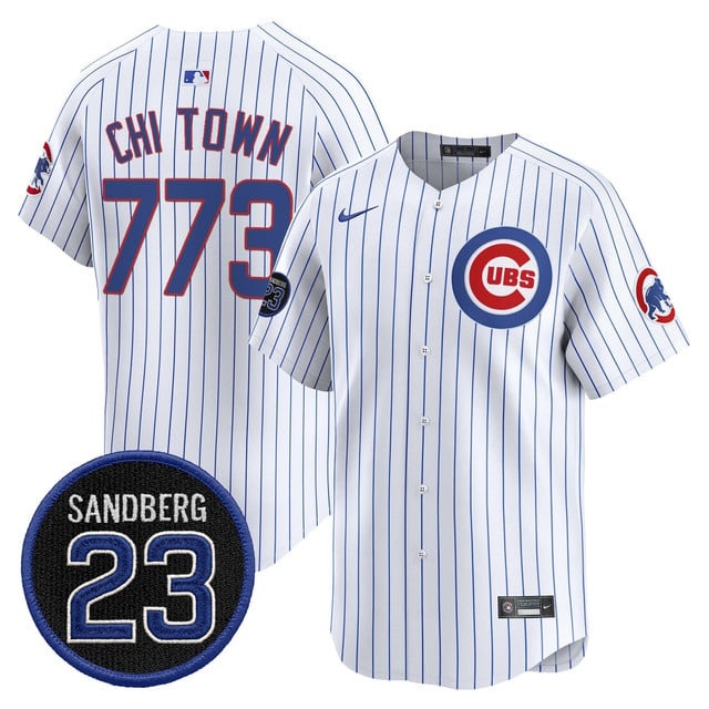 Men's Chicago Cubs 'Ryne Sandberg Tribute' Vapor Premier Limited Jersey V2 - All Stitched Chi Town   773